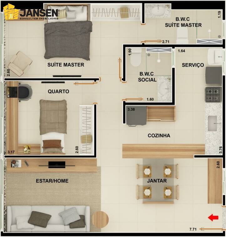 Apartamento à venda com 2 quartos, 66m² - Foto 5