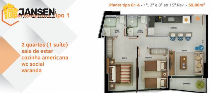 Apartamento à venda com 2 quartos, 57m² - Foto 12