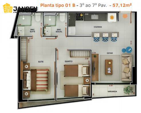 Apartamento à venda com 2 quartos, 57m² - Foto 13