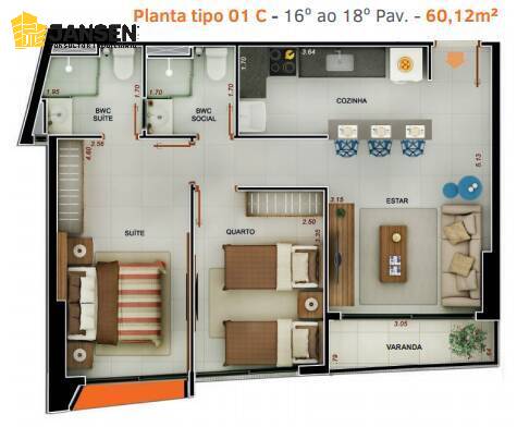 Apartamento à venda com 2 quartos, 57m² - Foto 15