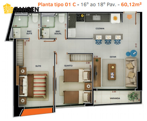 Apartamento à venda com 2 quartos, 60m² - Foto 15