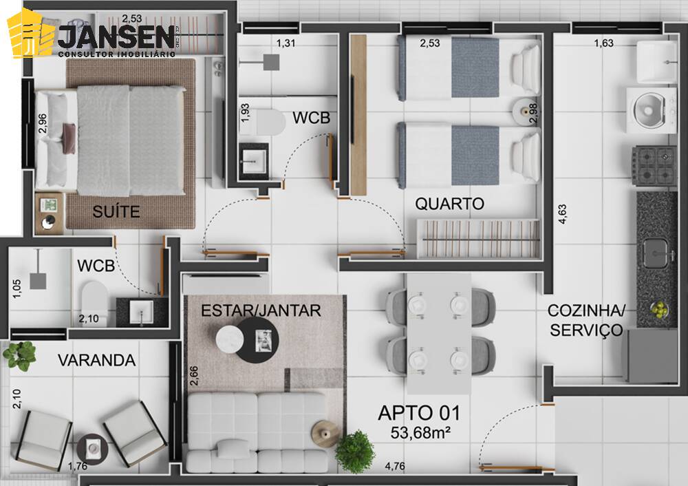 Apartamento à venda com 2 quartos, 53m² - Foto 12