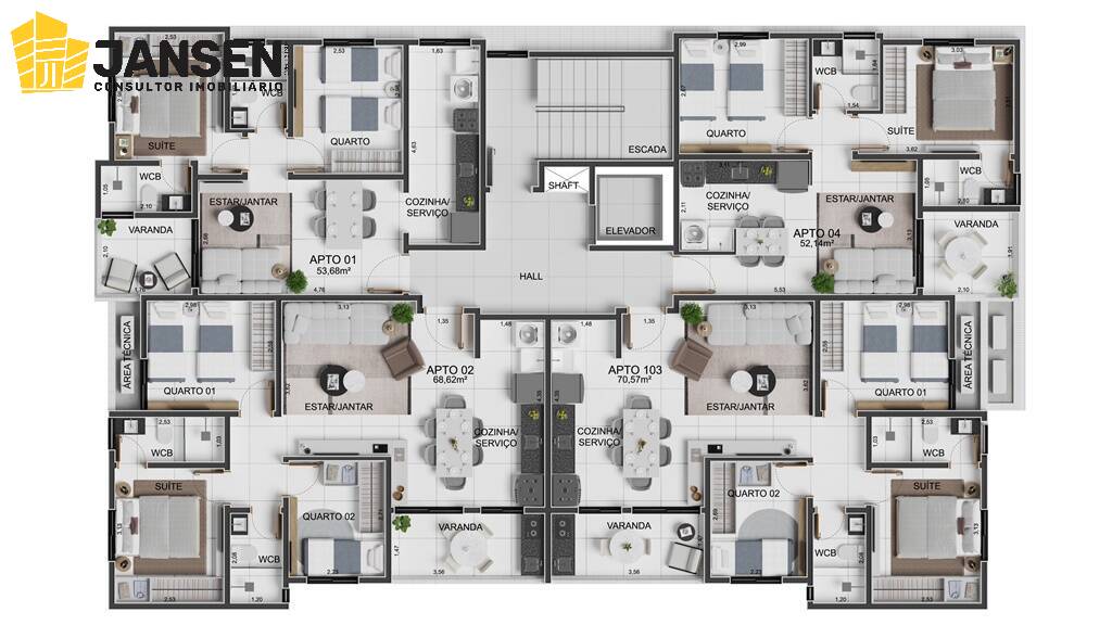 Apartamento à venda com 2 quartos, 53m² - Foto 17